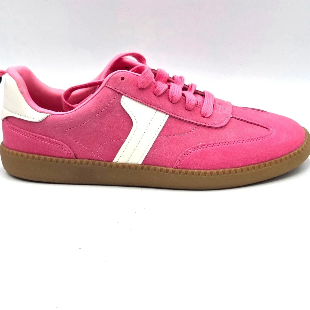 NEW Wonder Nation Girls Sneakers Pink And‎ White Low Top Memory Foam Size 6
